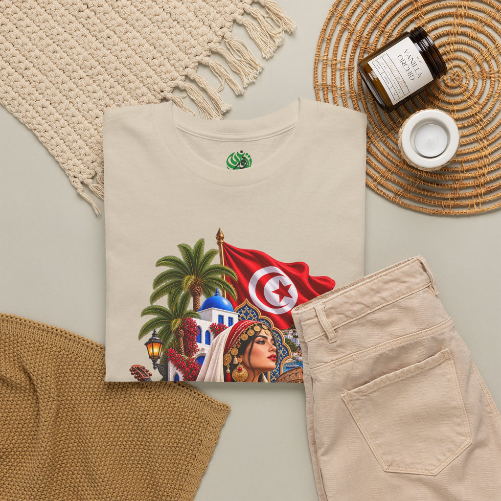 Tunisia Culture T-Shirt — Tunisian Flag & Traditional Motifs Tee