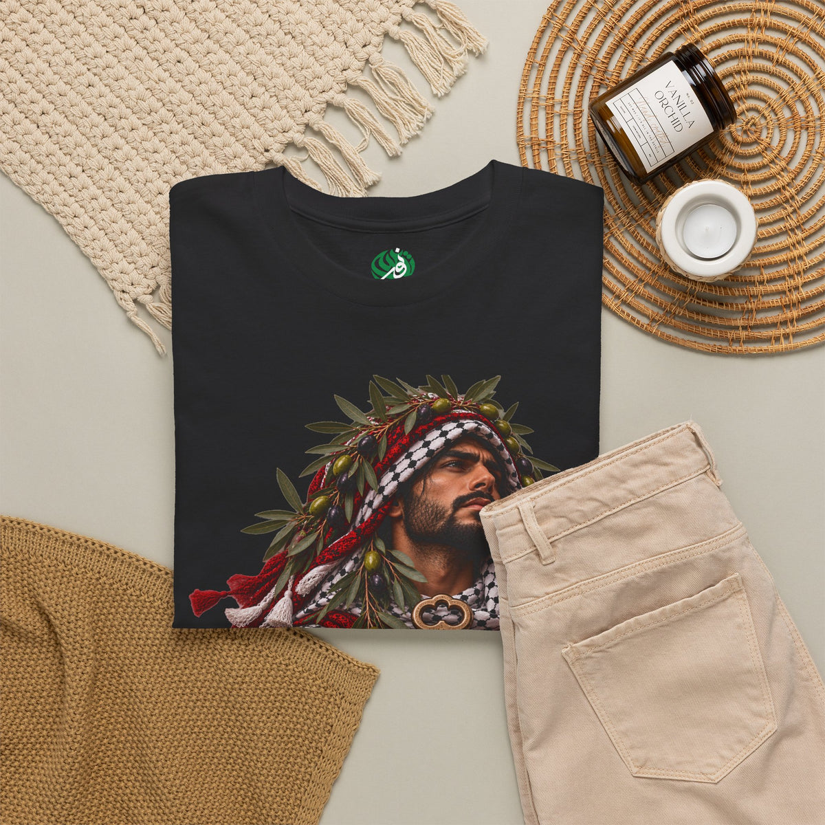 Palestinian King Apparel Tee — Key & Keffiyeh Graphic T-Shirt