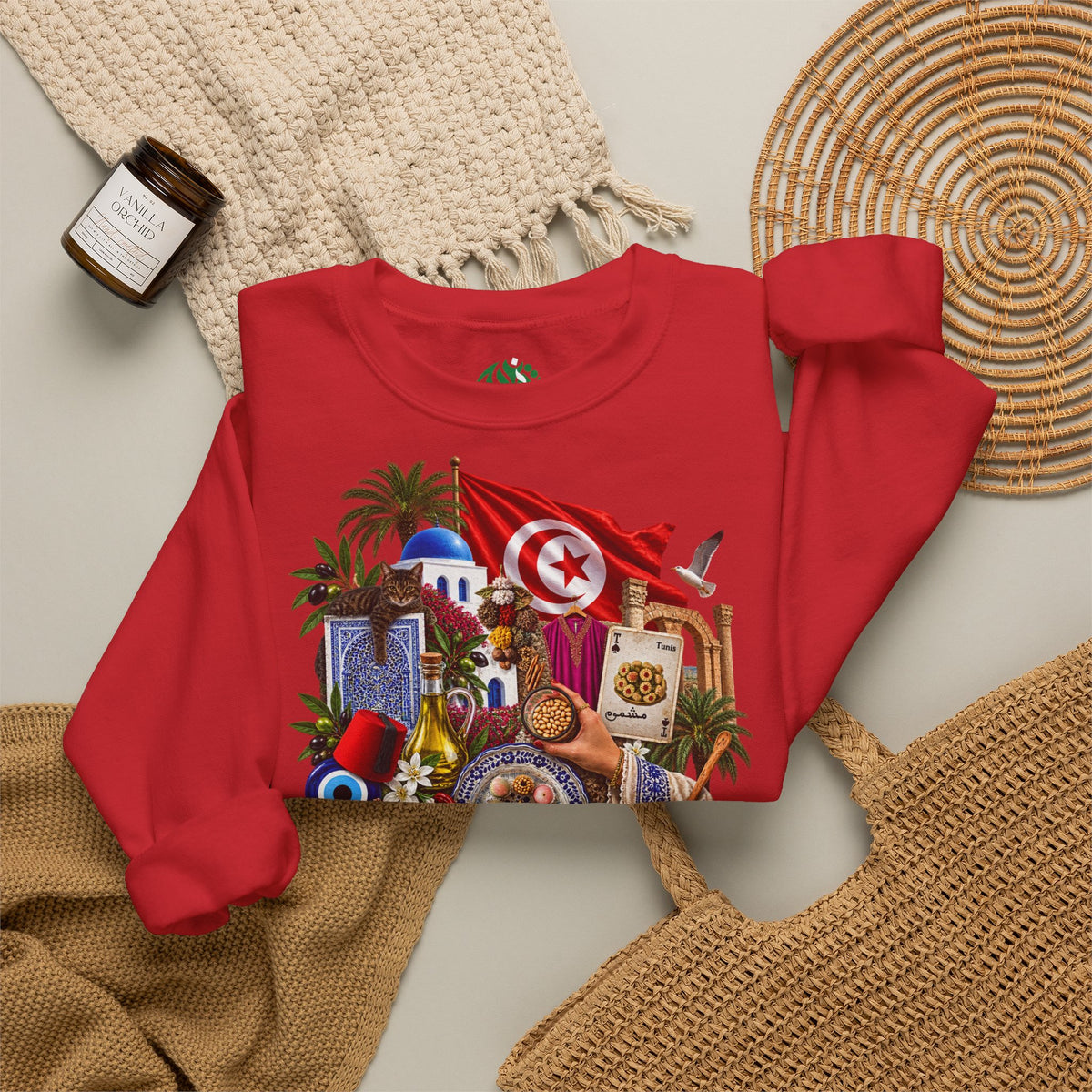 Tunisian Cultural Collage Sweatshirt