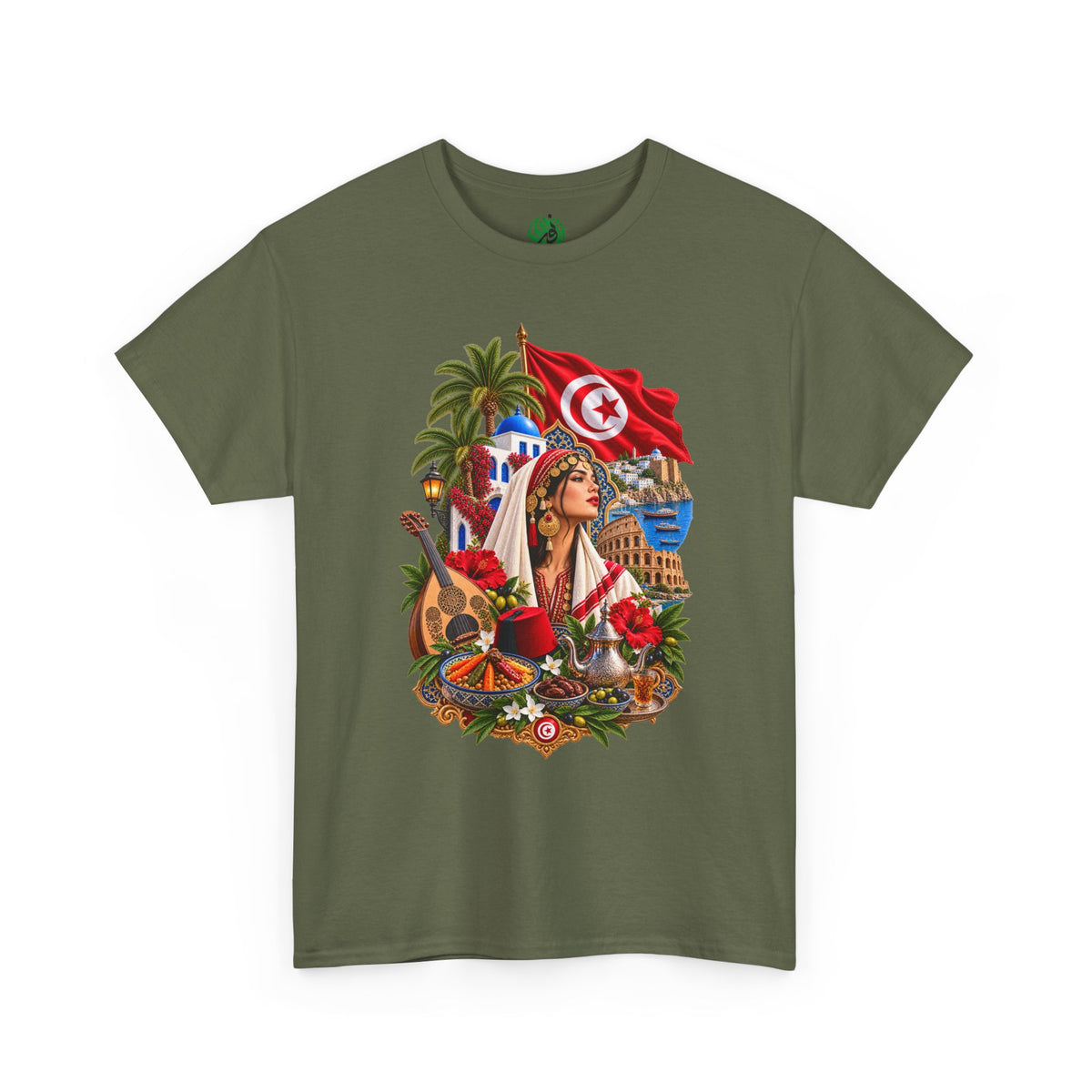 Tunisia Culture T-Shirt — Tunisian Flag & Traditional Motifs Tee