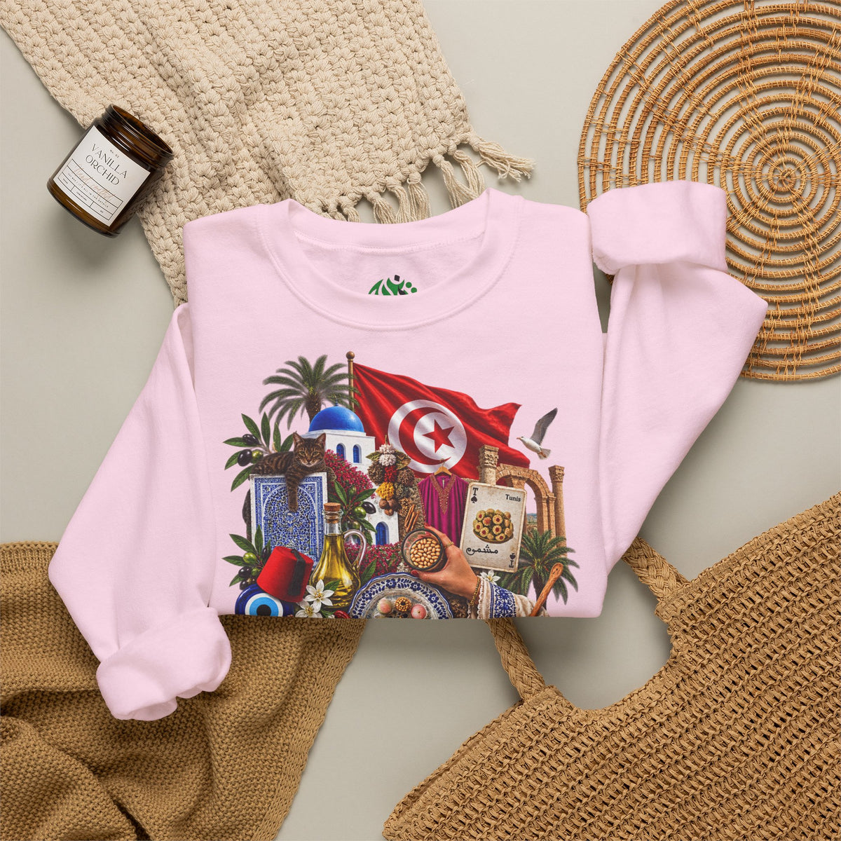 Tunisian Cultural Collage Sweatshirt