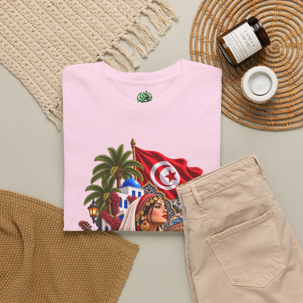 Tunisia Culture T-Shirt — Tunisian Flag & Traditional Motifs Tee