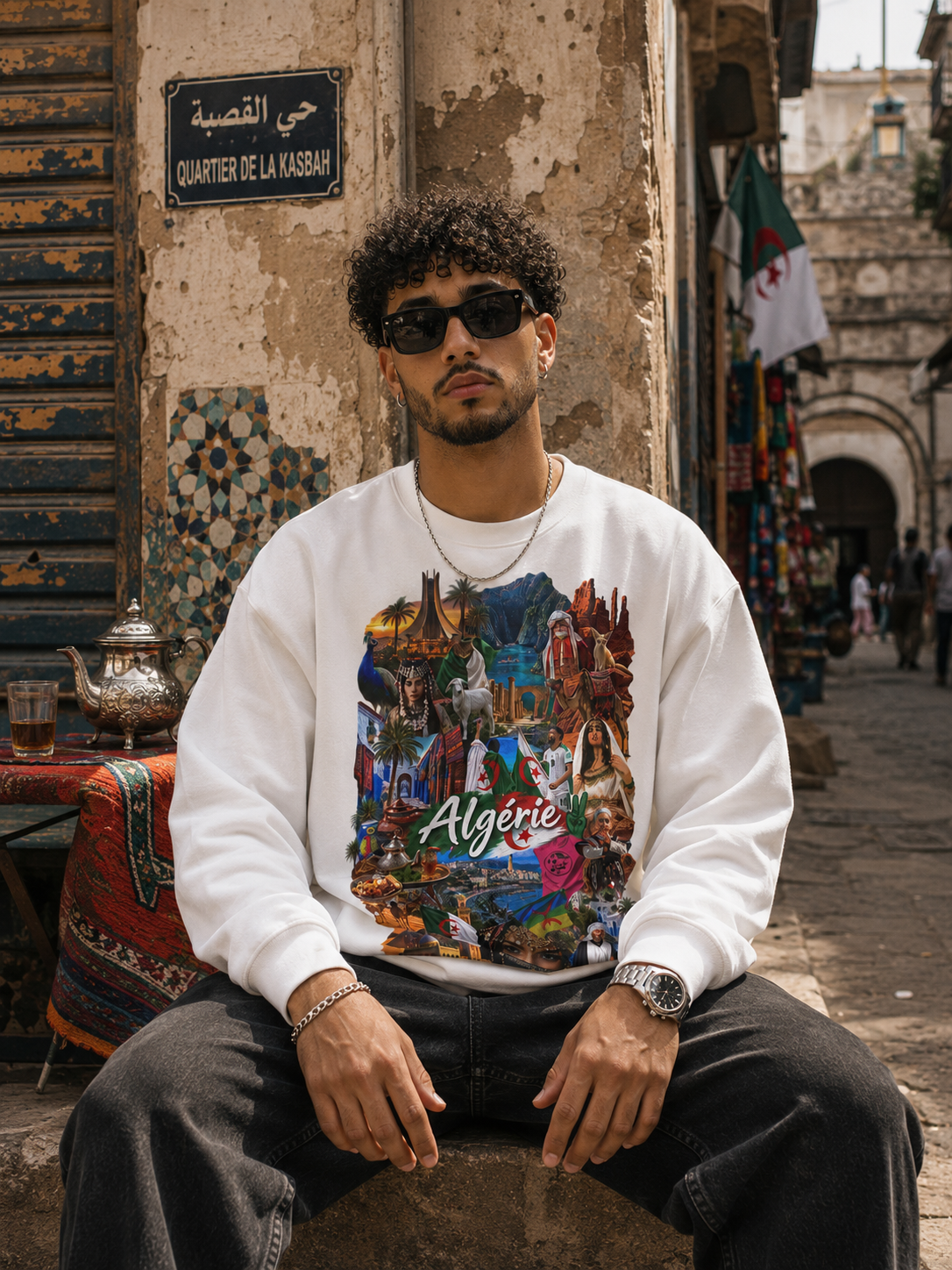 Algeria collage landmarks cultural icons