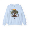 Sweat-shirt illustration Olivier | Calligraphie palestinienne, soleil et oiseaux