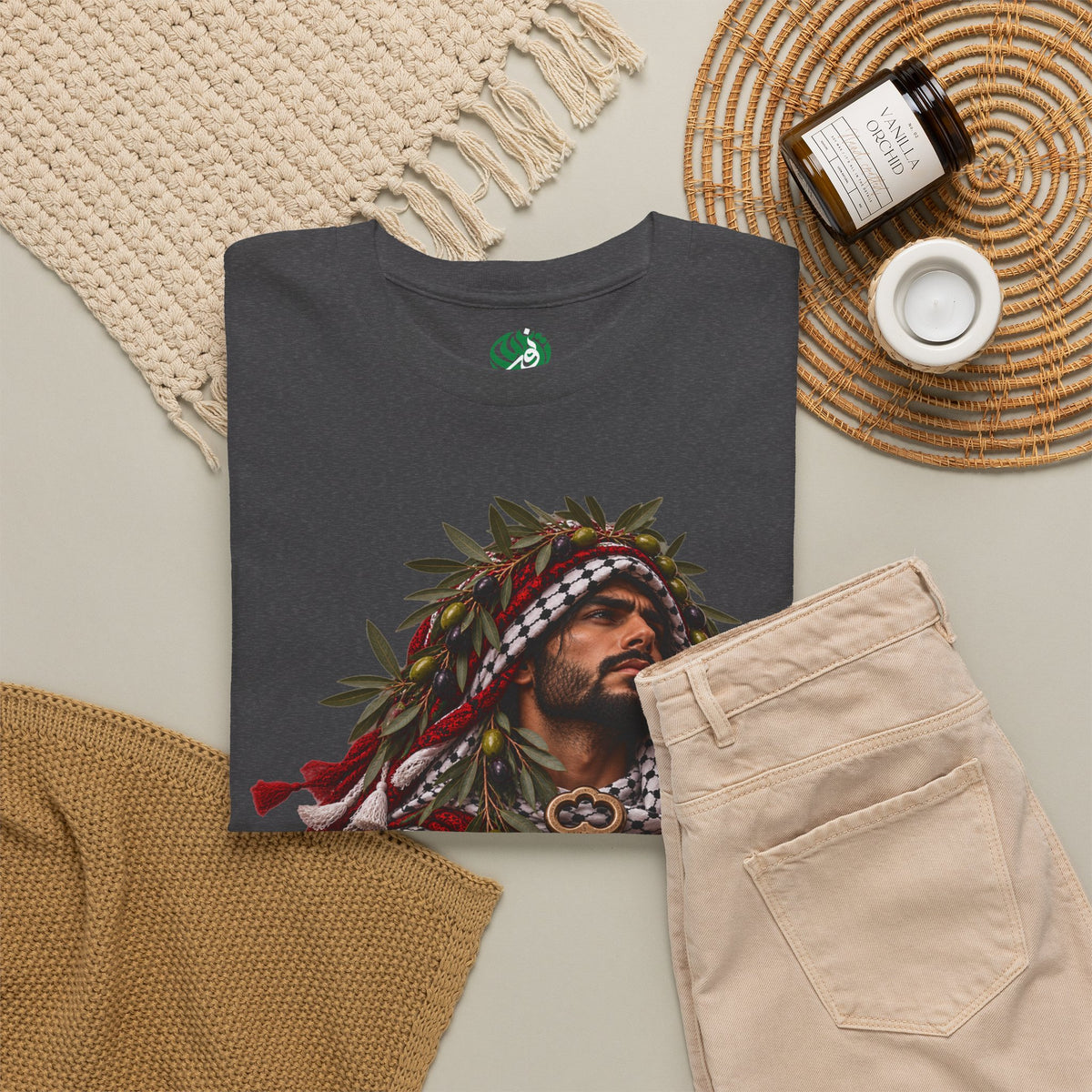 Palestinian King Apparel Tee — Key & Keffiyeh Graphic T-Shirt